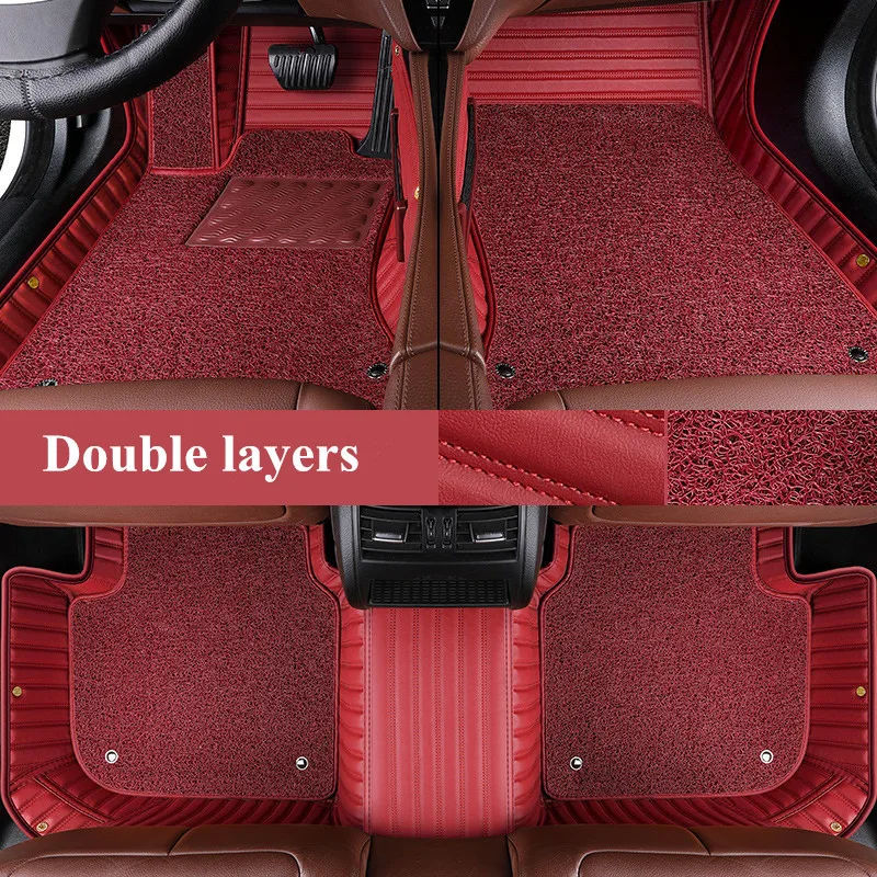 Good quality! Custom special car floor mats for Toyota Land Cruiser 100 5 seats 2007-1998 waterproof double layers carpets rugs