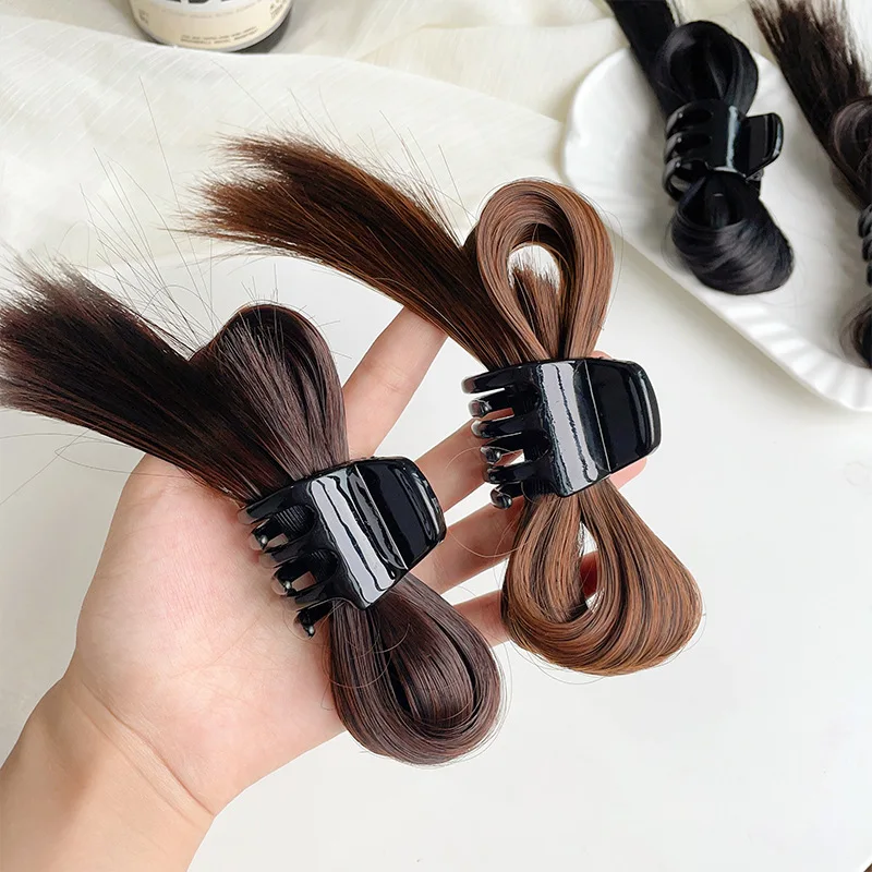 Top Ponytail AISHG Wig Hair Claw Clips for Women Synthetic Short Straight Invisible Wig Hair Clip Hairpin Girls Hair Accessories smile