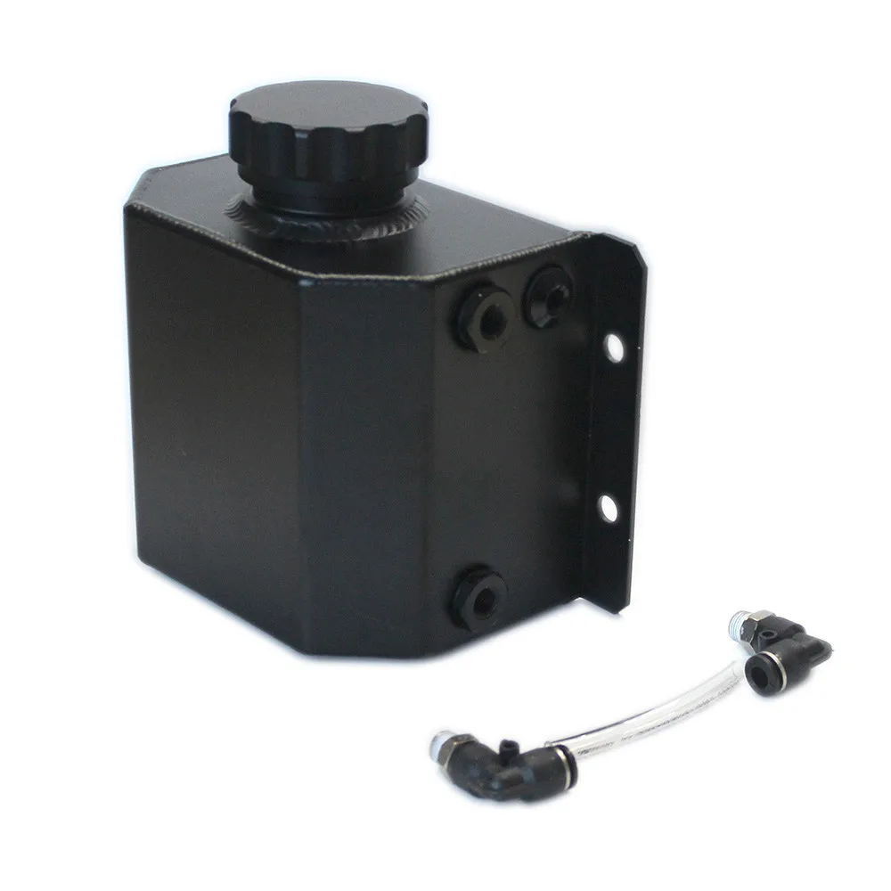 SPSLD Universal Oil Catch Tank Radiator Overflow Coolant Recovery Water Bottle Can Polished Reservoir Aluminum 1000ml