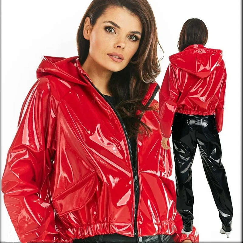 shanshi leather jacket women PU leather jacket sexy slim fit long sleeved close fitting top for women 2024 base shirt