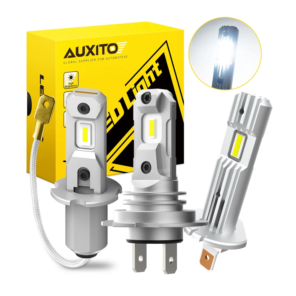 AUXITO 2Pcs H7 LED Headlight Super Bright Mini H3 H1 LED Bulbs Light Head Lamp for Ford Focus 3 MK3 MK2 MK4 Kuga BMW E46 Renault
