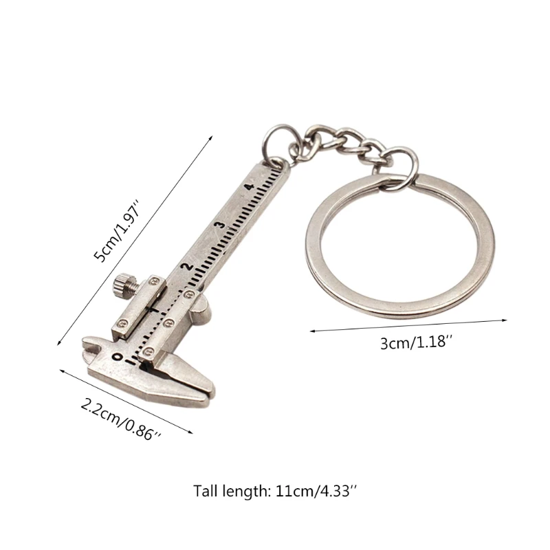 Chain ddmysmile Mini For Key Tool Movable Vernier Caliper Ruler Sliding For Key Holder Rin Smile
