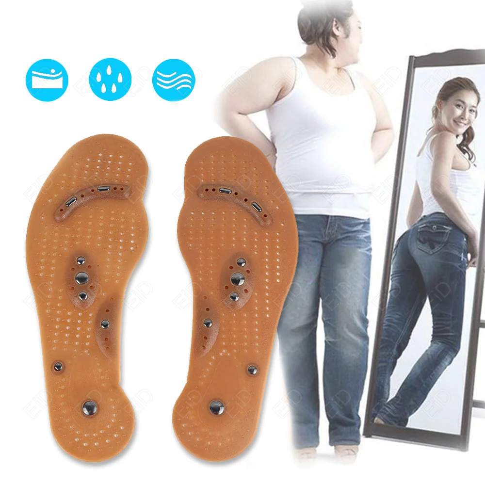 Silicone Magnetic Massage EiD Insoles Therapy Slimming Insoles for Weight Loss Foot Acupressure Shoe Pads Wholesale Sole Unisex smile