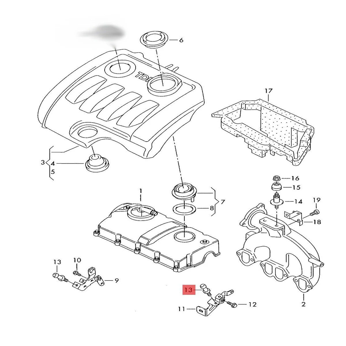New Engine TDI Cover Bolt For VW Golf 7 GTD R Tiguan 5N Passat B7 B8 CC Beetle Audi A1 A3 8P A4 B8 A5 8T Q3 8U Q7 4L 03L103164