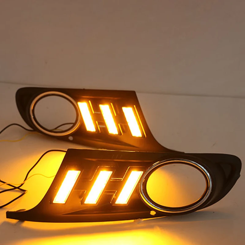 2PCS Daytime Running Light For Volkswagen Golf 6 Golf6 MK6 09-13 LED Indicator Light DRL Bumper Front fog lamp
