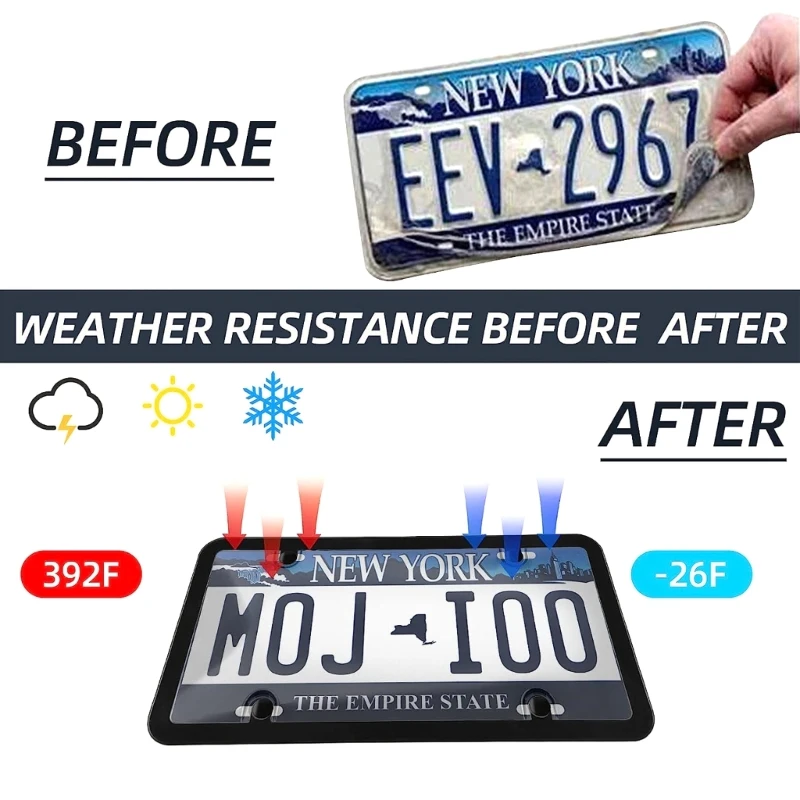 2pcs Universal Car new License Plate 2025 Frame Transparent TagsFrame Cover Shield Waterproof License Protector Cover Accessories