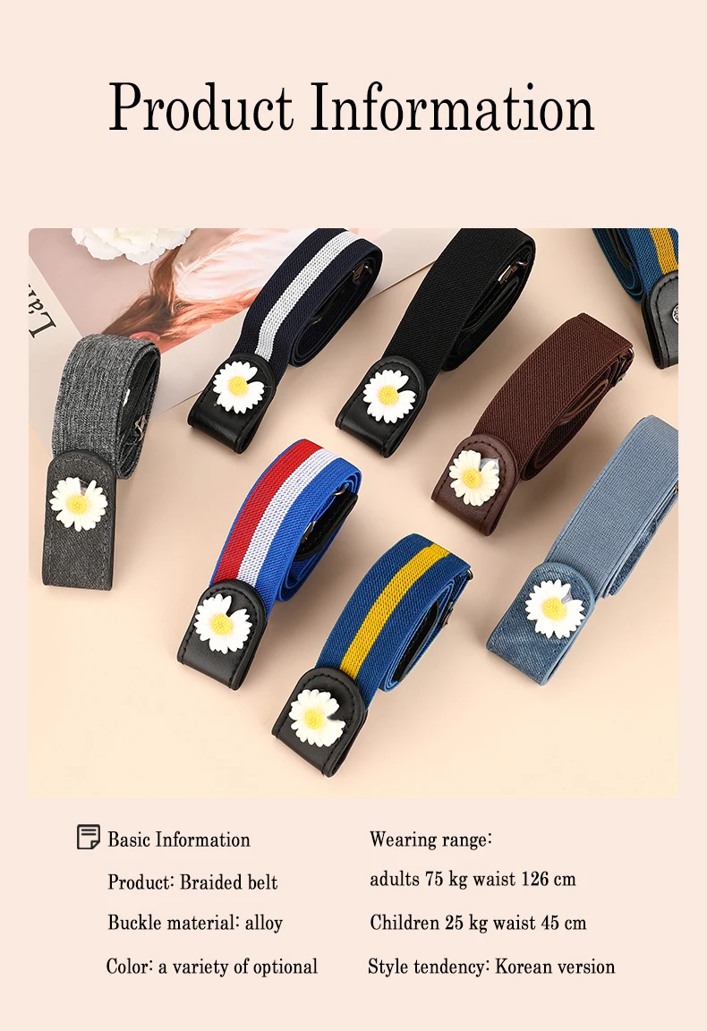 for women Buckle-Free Belts Waist Jeans Pants No Buckle Stretch Elastic Waist Women Belt Invisible Belt DropShipping smile