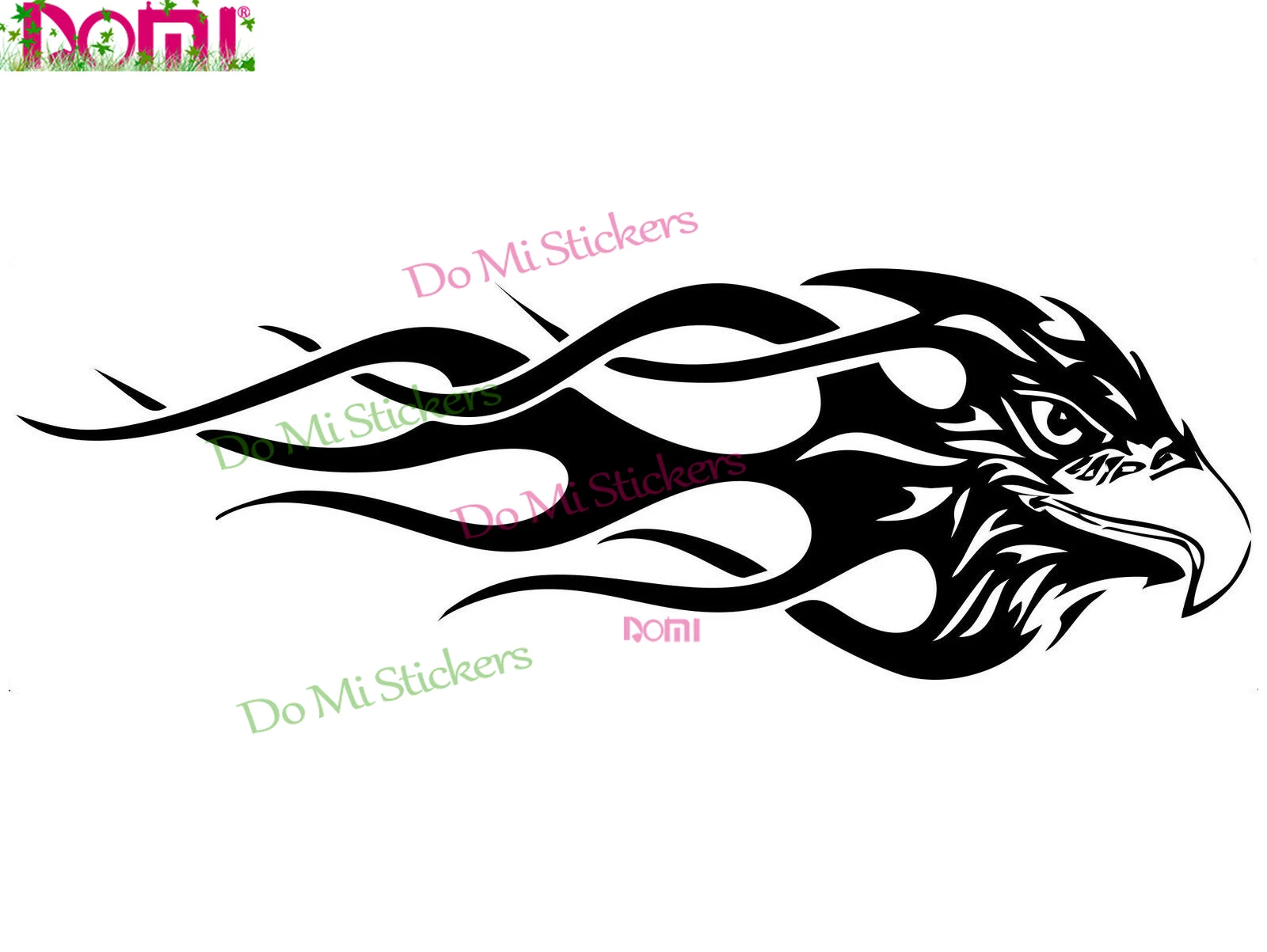 Set 2x Sticker Decal Vinyl Car Bike Bumper Eagle Tribal Flame Ecal Motocross Racing Laptop Helmet Trunk Wall Vinyl Die-Cut