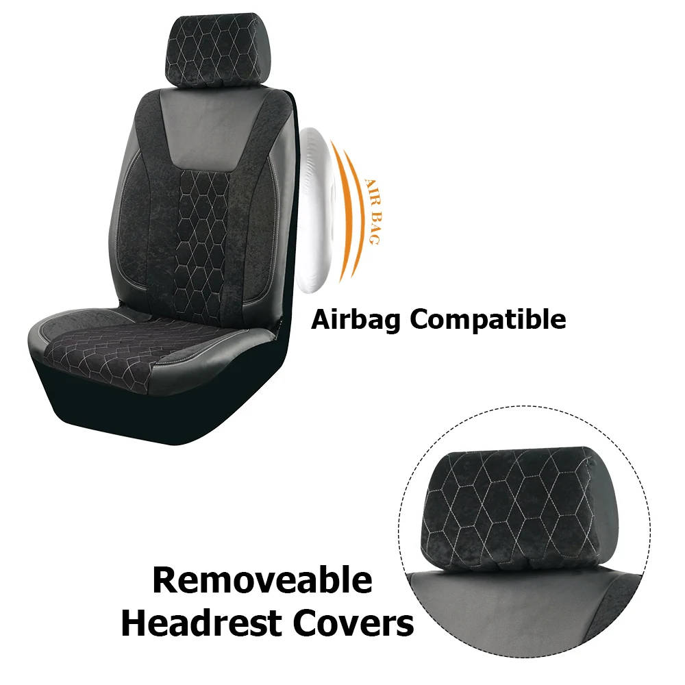 Sponge Universal Flannel 4mm Leather Winter Car Seat Covers Fit for most Car Suv Truck Van Car Accessories Interior smile