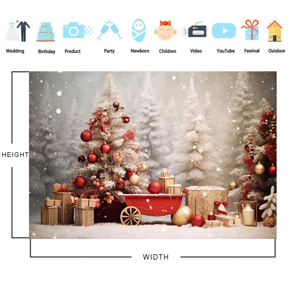 Bonvvie Christmas Photography Backdrop new Winter Window Gift Baby Portrait Photographic Family 2025 Party Background for Photo Studio