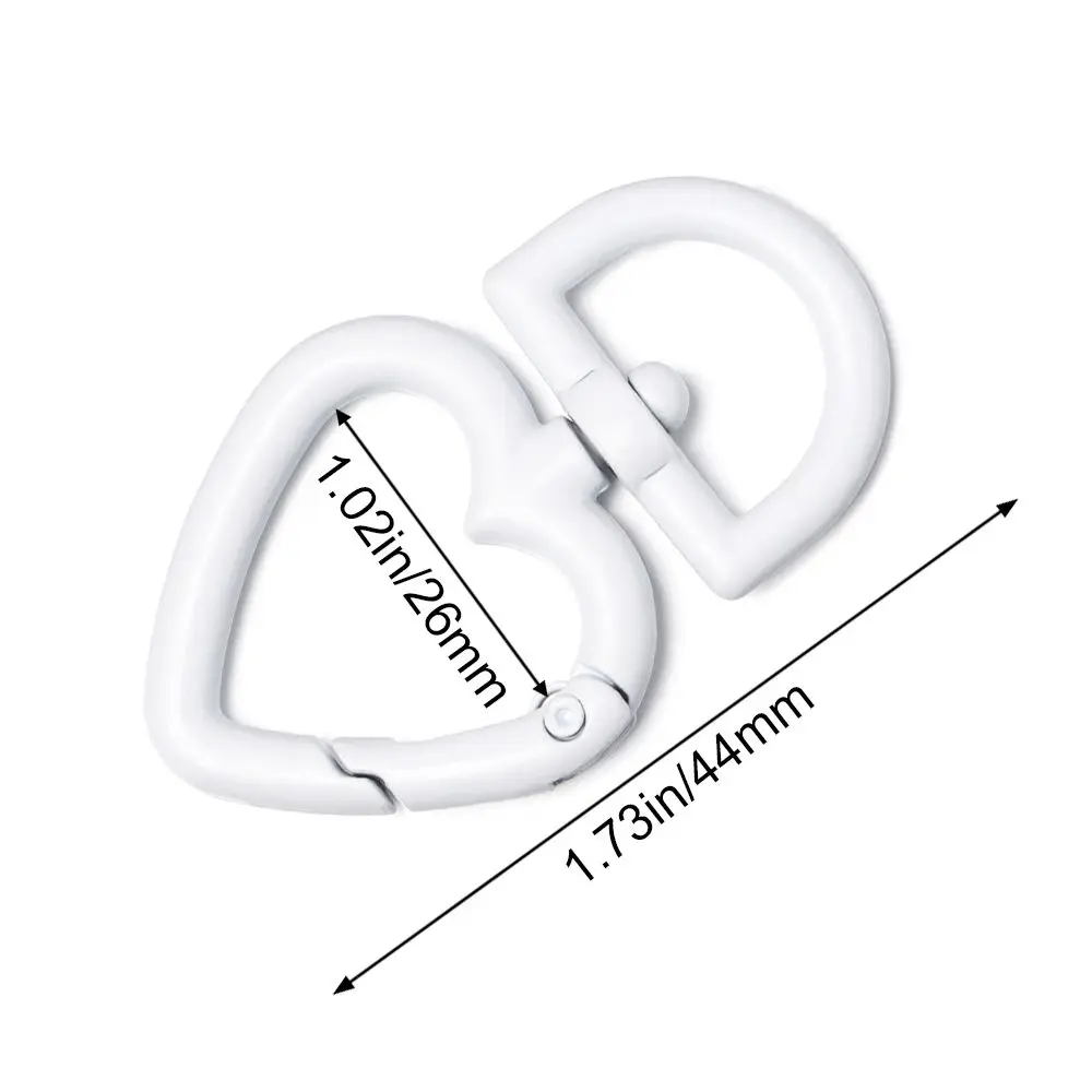 Heart Style Color Candy Buckles Zinc Alloy Plated Gate Ring Keychain Clips Carabiner DIY Purses Handbags Push Trigger Snap Hooks smile
