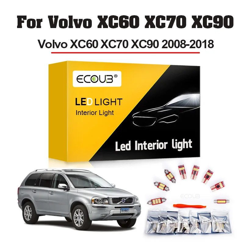 LED Interior Light Kit for Volvo XC60 XC70 XC90 2008 2009 2010 2011 2012 13 14 15 2016 2017 2018 Map Dome Trunk Canbus LED Bulb
