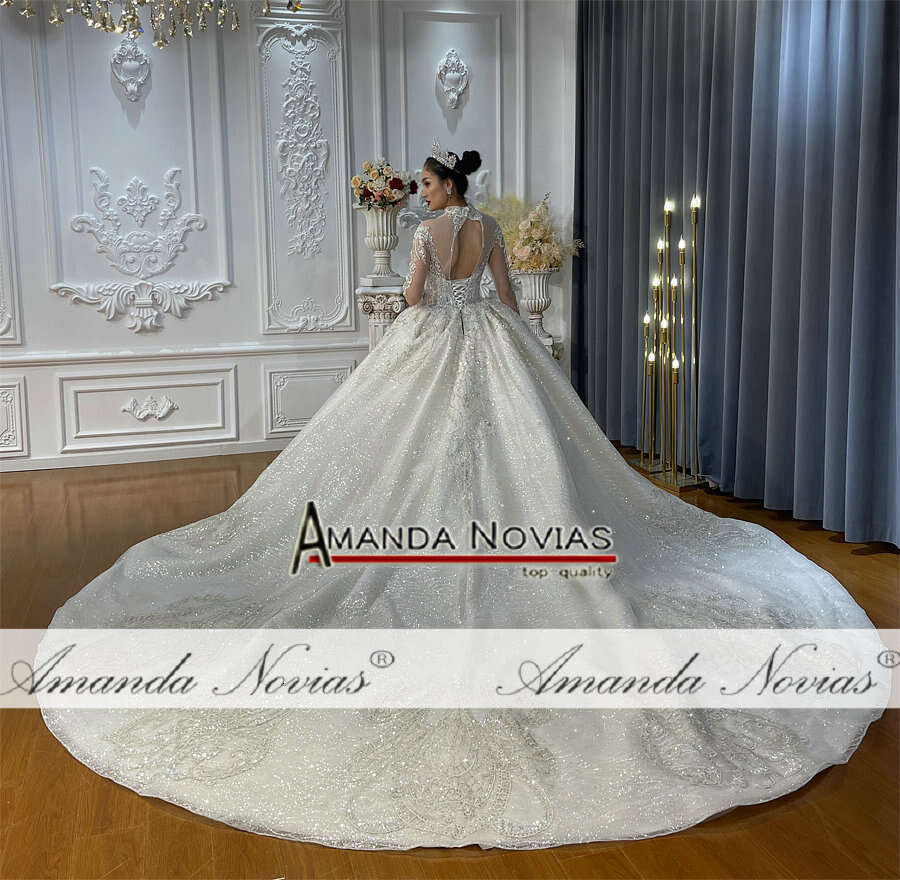 Customized Lace Wedding Dress For Mariage With Long Cape NS