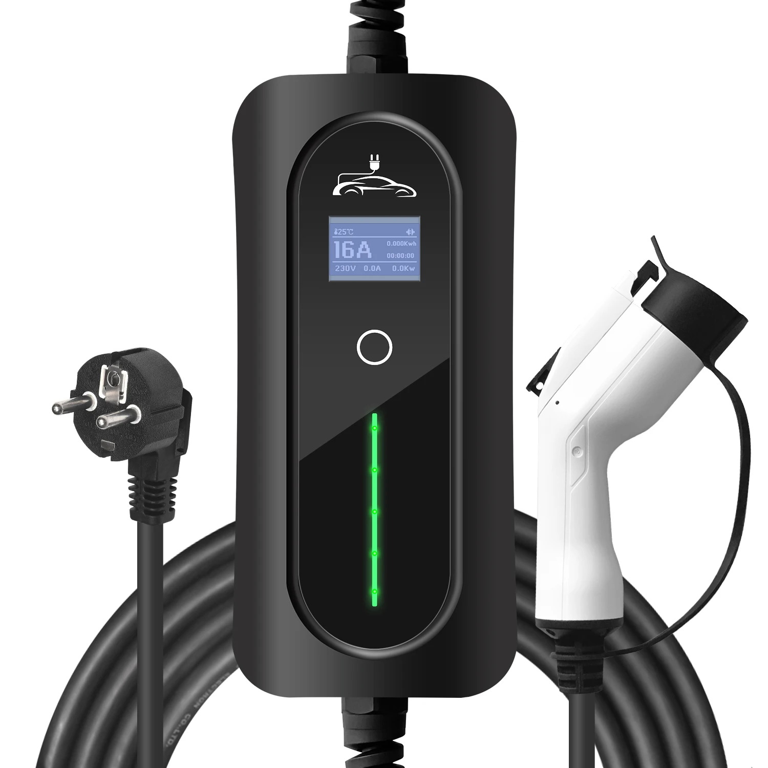 EV Type 1 Portable Charging Box Cable Switchable 10/16A Schuko Plug Electric Vehicle Car Charger EVSE 2.2/3.6KW smile