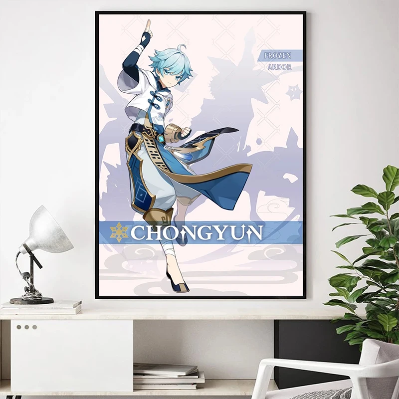 Impact Poster Game Genshin Characters Xiao Klee Mona Ganyu Canvas Painting Print Wall Picture Living Room Home Decor Cuadros smile