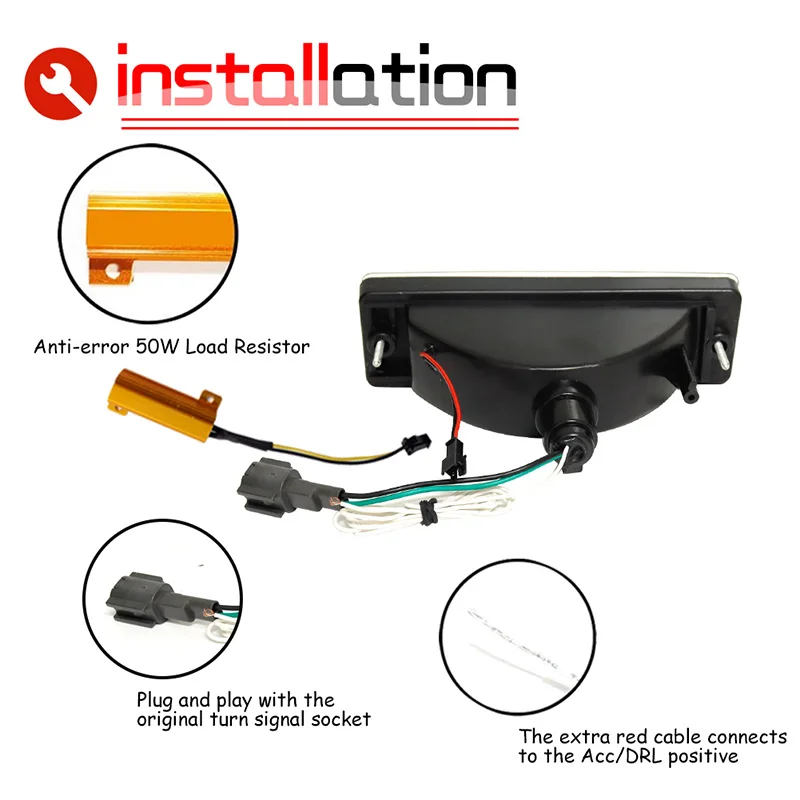 Dual-color LED Front Sequential Turn Signal Lights DRL For 1988-1997 Nissan D21 Hardbody pickup, For 1988-1995 Nissan Pathfinder