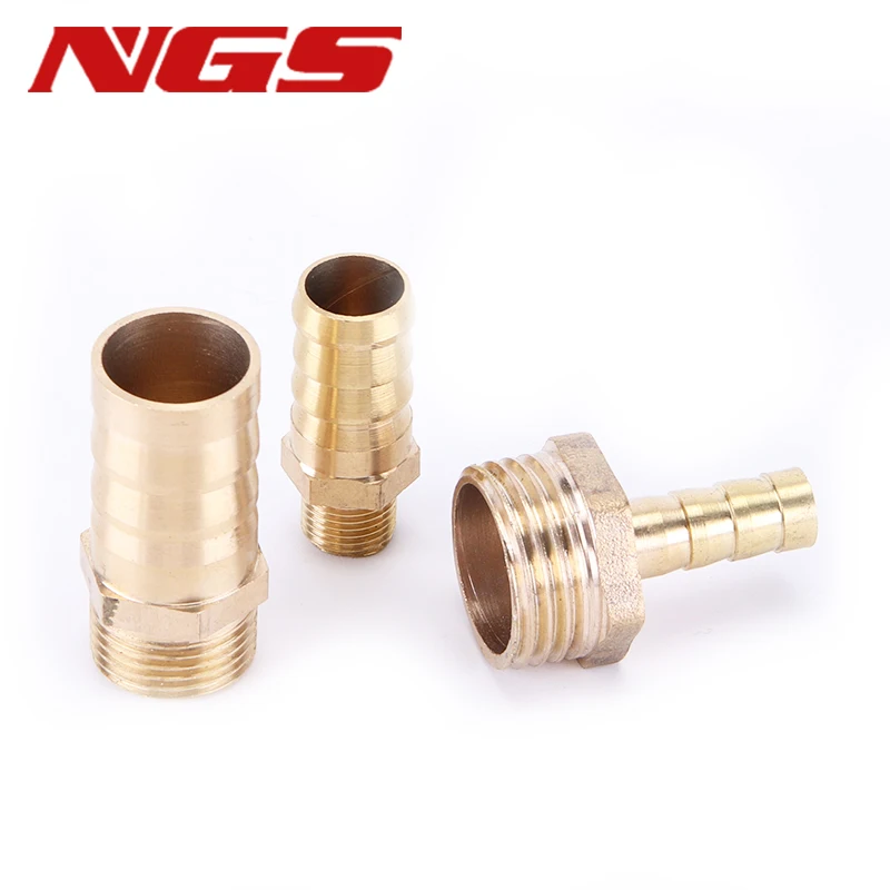 1/8" 1/4'' 3/8" 1/2" 3/4" Brass Male Thread Hose Barb Coupler Fitting Connector 14mm 16mm 19mm 25mm 32mm