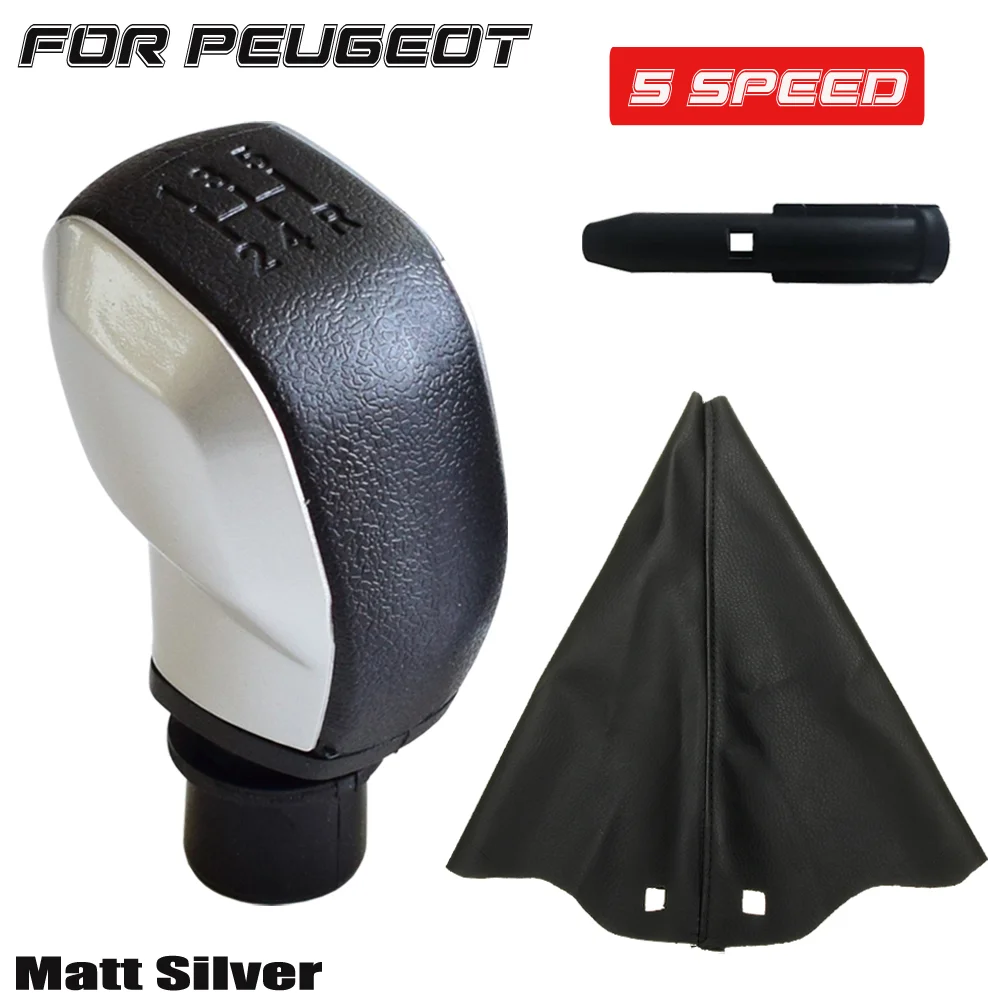 Knob Gear Shifter Shift Lever Hand Ball For Peugeot 307 301 206 207 408 308 508 2008 3008 Leather Boot Cover Case smile