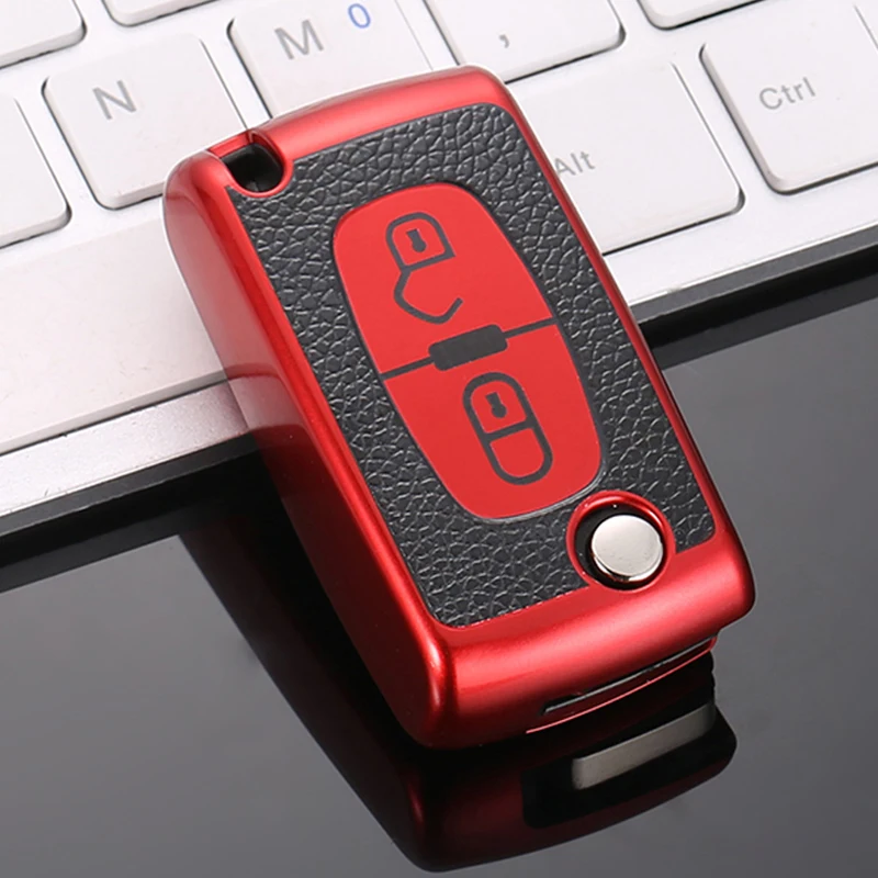 Buttons Key 2/3 Car Case Cover Shell Fob Keychain For Citroen Xsara C5 C6 C8 For Peugeot 107 207 307 308 407 607 3008 5008 smile