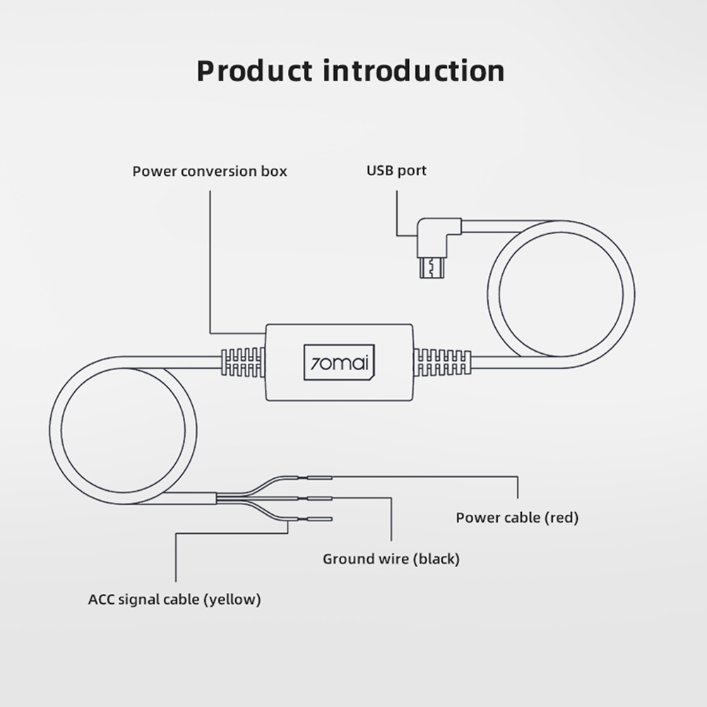 70mai Parking Surveillance Cable Hardwire Kit UP02 for 70mai 4K A800S A500S A400 M300 Lite2 1S Realize 24H Parking Monitoring