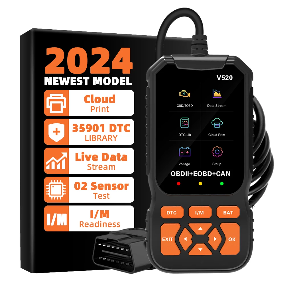 new OBD2 2025 Scanner Live Data Professional Auto Engine System Diagnostic Automotive OBDII Code Reader Tool with Cloud Printing