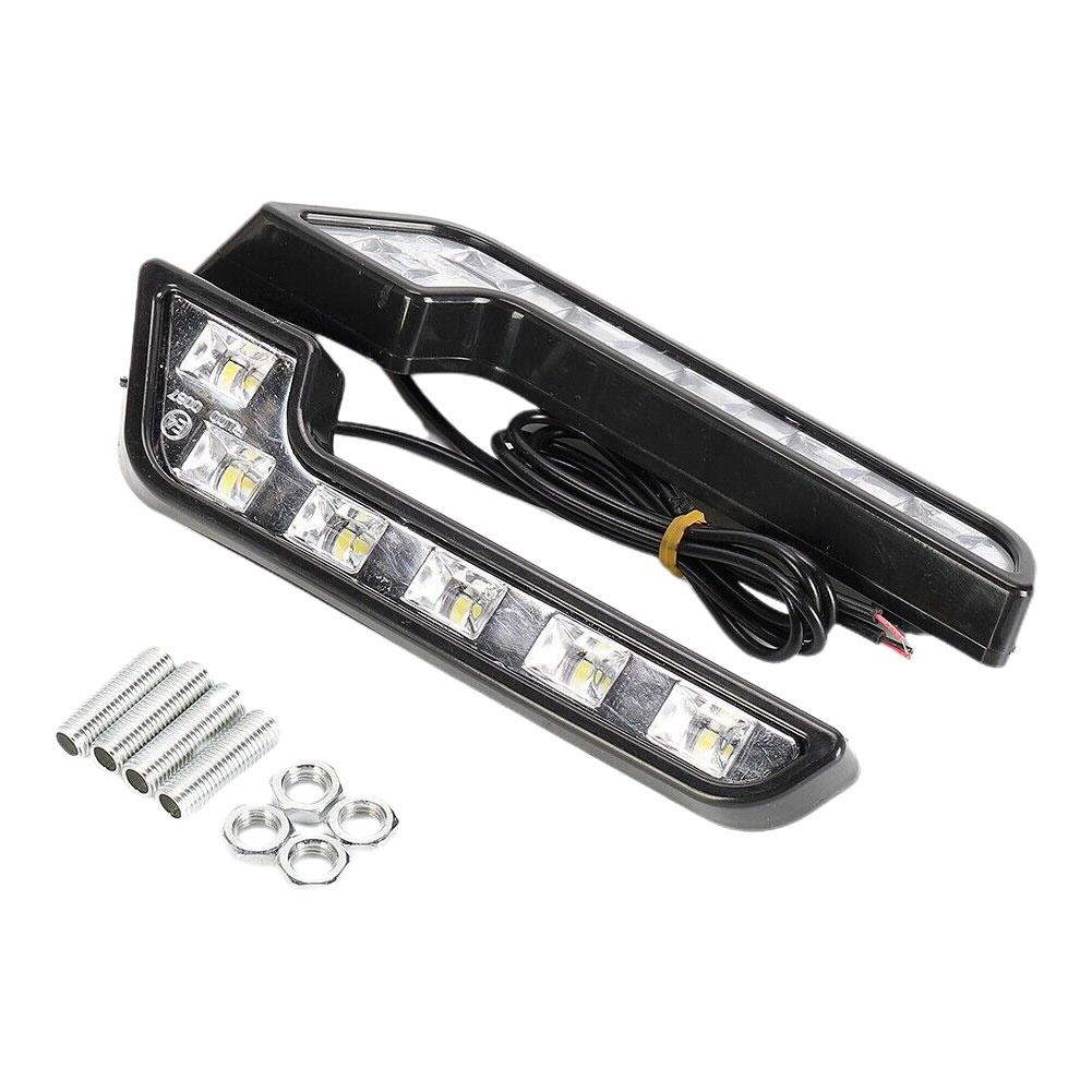2Pcs Universal LED Car Daytime Running Light 6LED 12V L-shaped DRL White Light 660LM Waterproof Driving Fog Lights Accessories