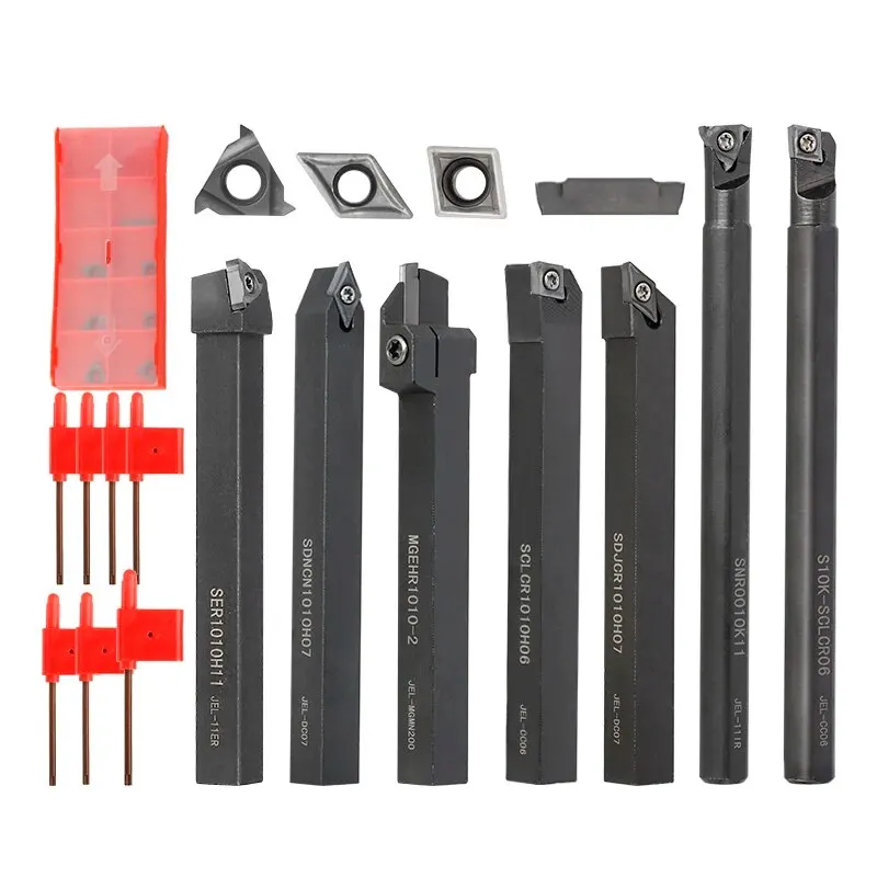 Lathe XCAN 14/15pcs Tools Carbide Inserts Holder SCLCR06 with Wrenches for Lathe Turning Tools CNC Cutting Tools smile