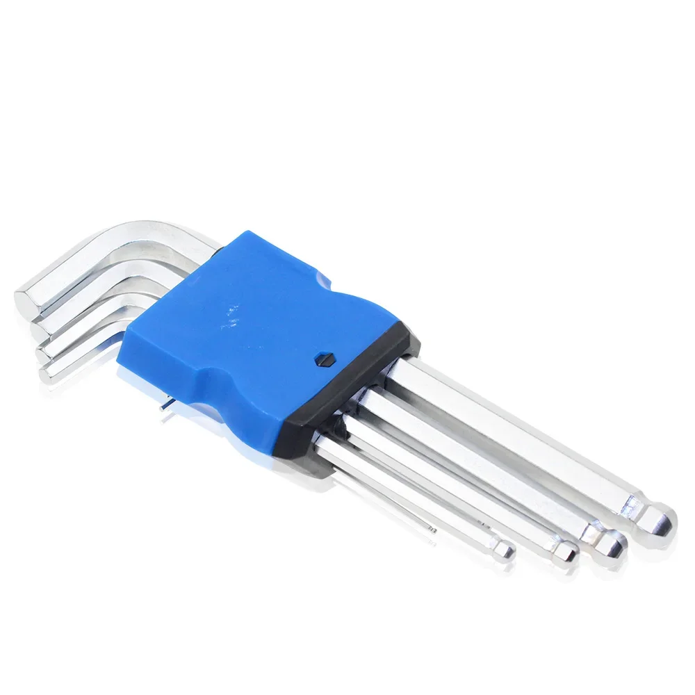 Allen 2025 Wrench Hex Key 9PCS Set METRIC SAE Standard Short Long Arm CRV new Steel For Bicycle Motorcycle Repair Tools