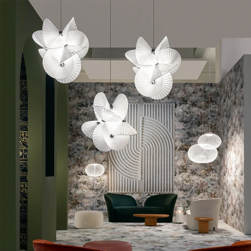 Room Ceiling Pendant Living Lamp Cloth Minimalist Led Chandelier ddmysmile Shop Bar Counter Hanging Lamp Room Decor Home Lustre Smile