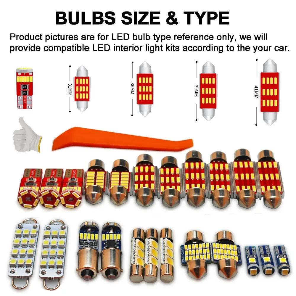 MDNG 12Pcs Canbus Interior LED Bulb Map Reading License new Plate Light Kit For KIA Proceed 2025 2019 2020 2021 2022 2023 Car Accessories