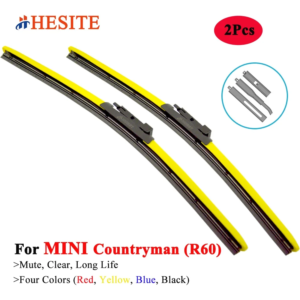 Wiper Blades Colorful HESITE For MINI R60 Countryman Estate 2010 2011 2012 2013 2014 2015 2016 Car Accessories Hybrid Brush smile