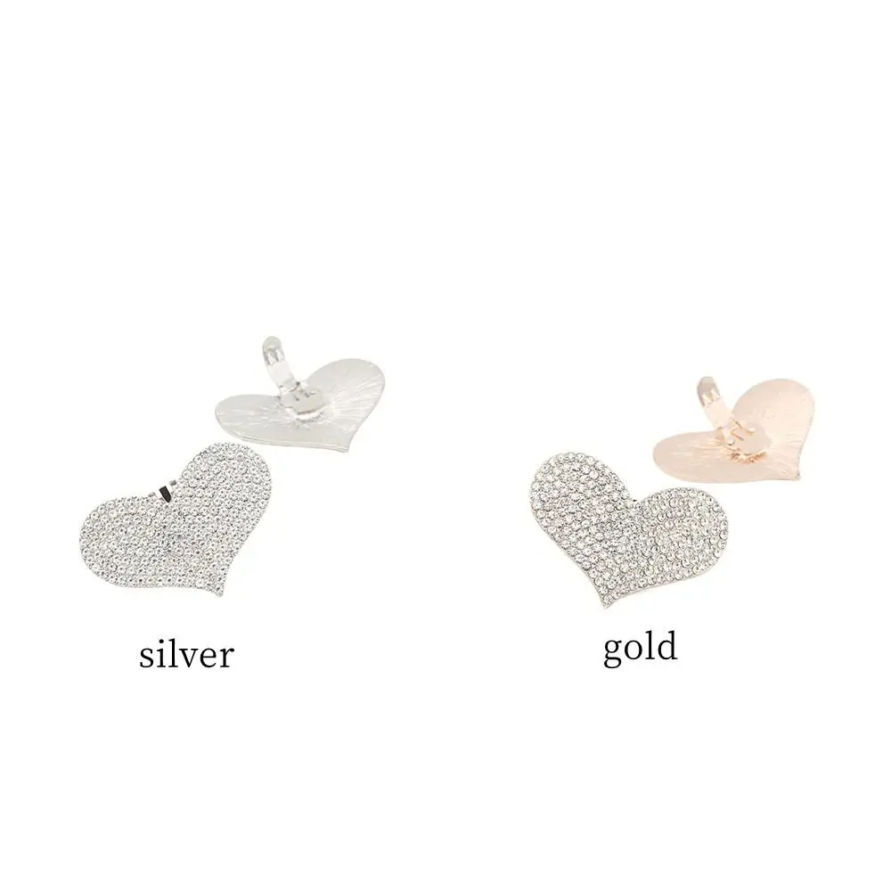 1Pc Rhinestone Heart-Shaped new Shoe 2025 Clamp Shoe Decorations Clip High Heel Shiny Clips Bride Charm Buckle Wedding Women Accessories