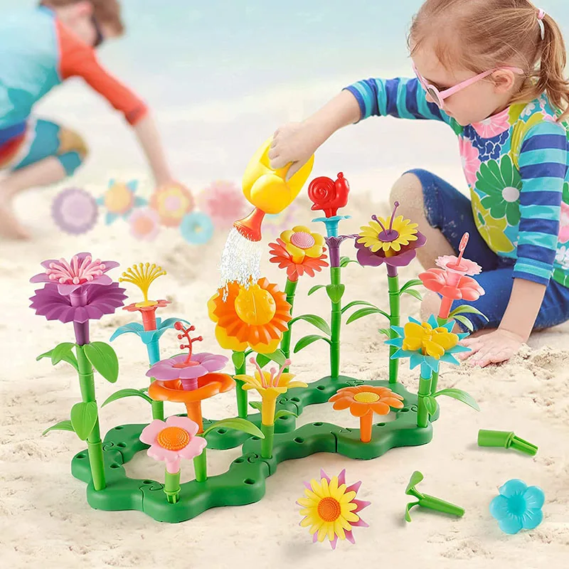 Girls DIY Flower Garden Toys Building Blocks Kids Toddlers Playset Bouquet 2025 new Creative Growing Floral Garden Parents-child Interct