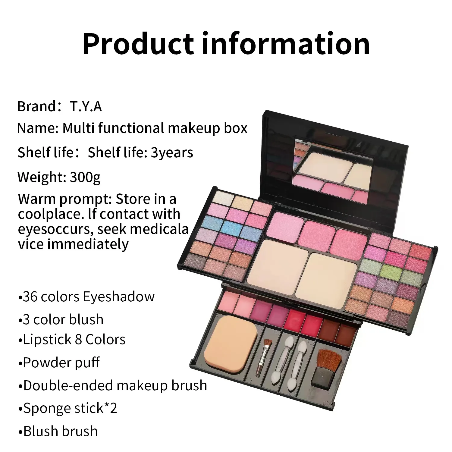 Set Makeup for Gift Women Full Kit All in One Make up Eyebrow Powder Lipstick Lip Gloss Brush Shimmer Glitter Eyeshadow Palette smile