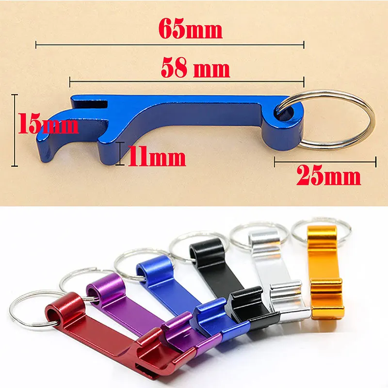 Keychain 200Pcs Bottle Opener Aluminum Beer Bottle Openers Metal EDC Soda Keyring Tool Gift Accessories for Kitchen smile