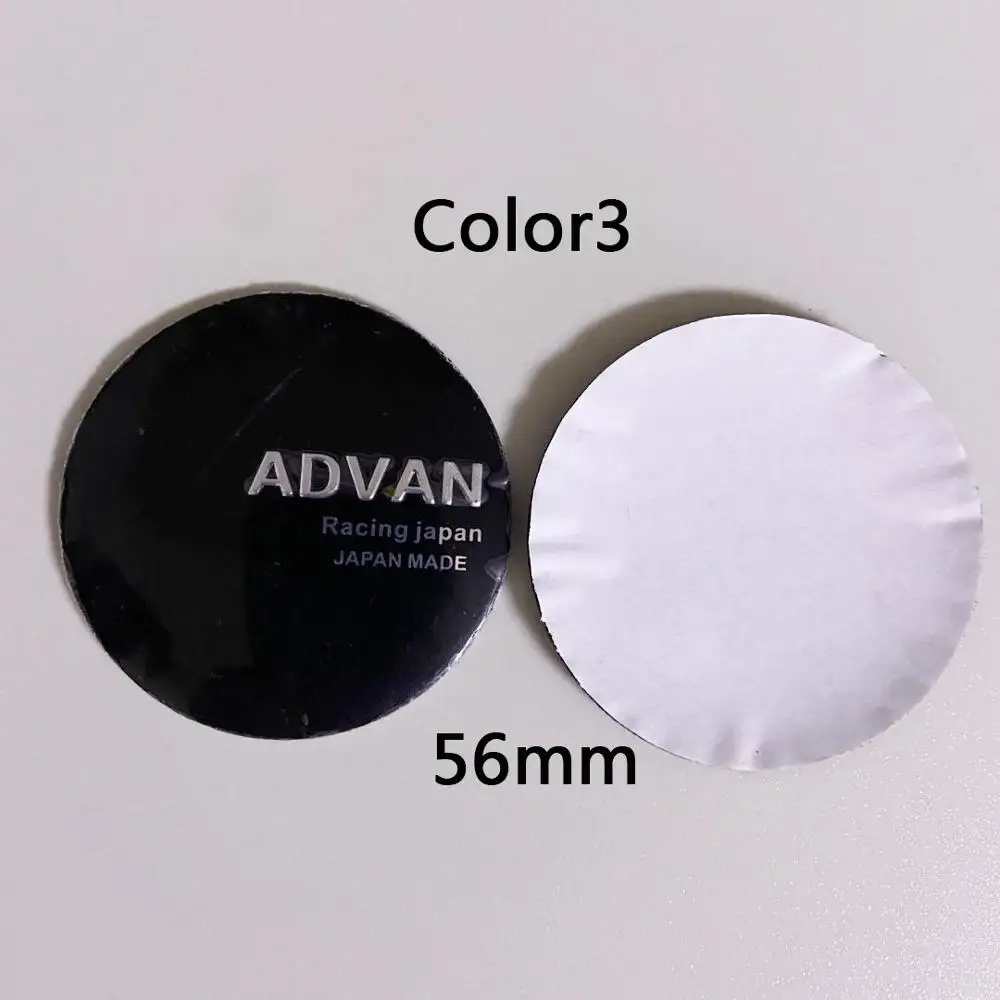 56mm Car 45mm 4PCS/Lot Wheel Center Cap Emblem Sticker For WORKEMOTION ADVAN Racing Wheel Hub Cap Sticker smile