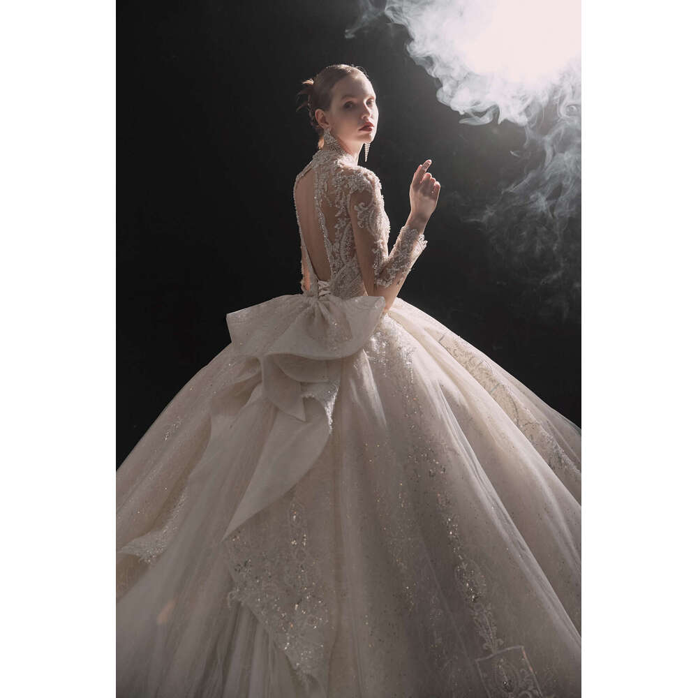 Said Sharon Saudi Arabia Long Sleeves Dubai Wedding Dress For Women Beaded Ball Gown Pricess Bride Dresses H-004 Es 6660311