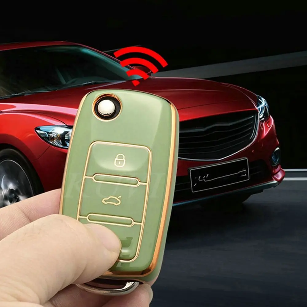 Car Key TPU Car Key Case Cover for VW Polo Golf Passat Beetle Caddy Tiguan Skoda Octavia - Full Protection 2024 Models H250113