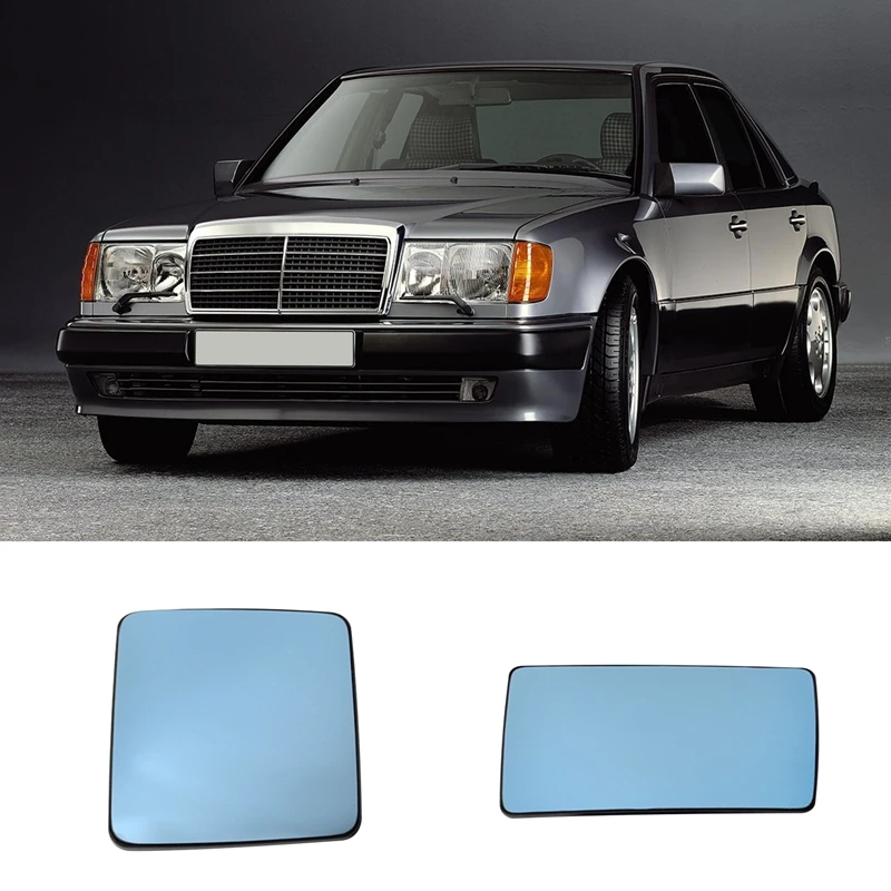 Car Blue Mirror Glass For Mercedes Benz W124 S124 W201 190 (1985-1993) E (1993-1995) Heated Glass Rearview Mirror