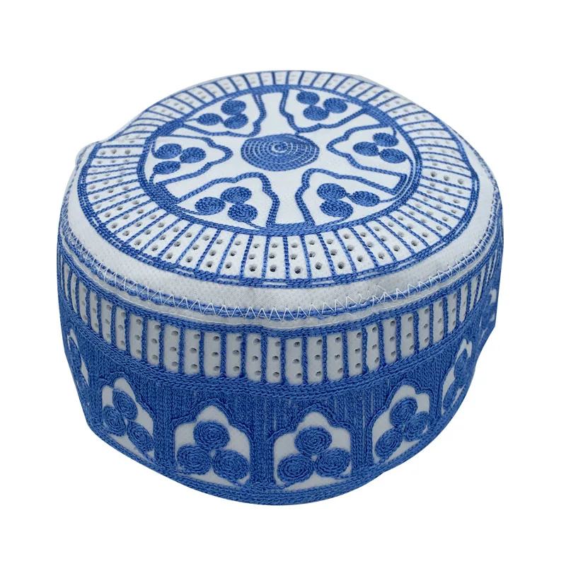 Muslim 2023 Prayer New Hats Breathable Headware Kufi Hat Men Islam Skull Cap Ramadan Eid Gift Embroidery ddmysmile Man Hat Smile