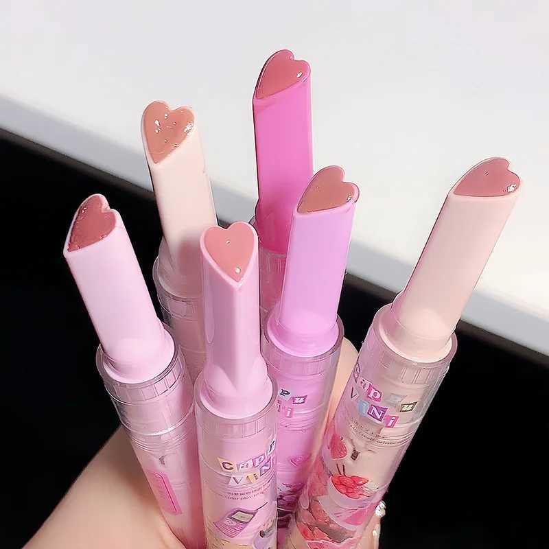 CAPPUVINI Love Shape Lipstick Flower Jelly Water Lip Gloss Clear Light Hydrating Lip Tint Non-stick Cup Korean Cosmetics XJ250623