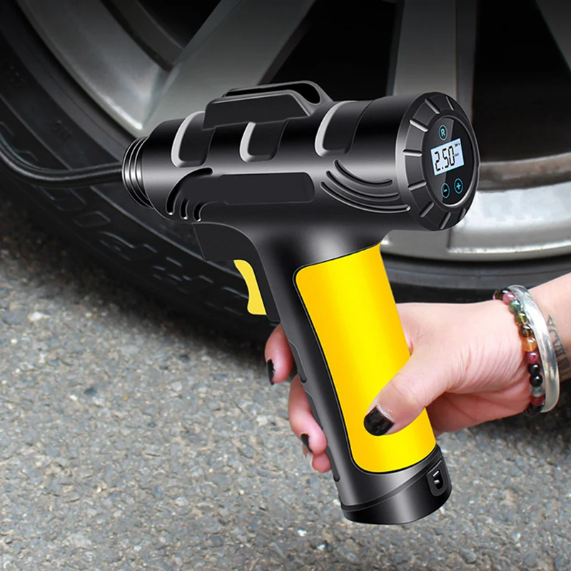 120W Wireless/Wired Car Air Pump Electric Portable Car Air Compressor Tire Air Pump 150PSI For Car Bike Motorcycle Tyre Inflator