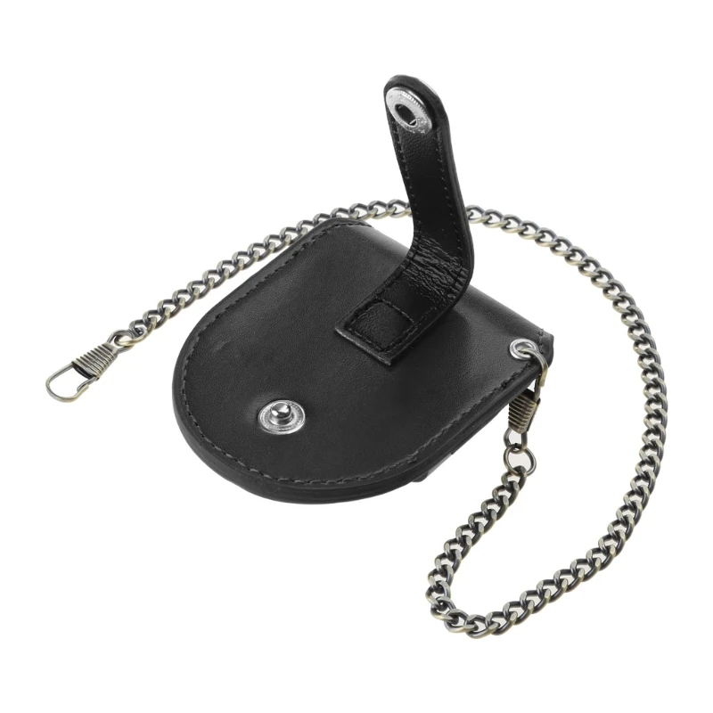 Cases Pocket Leather Watch Protector Holder Waist Bag with Chain Gift for Christmas Anniversary Birthday Easy Use smile