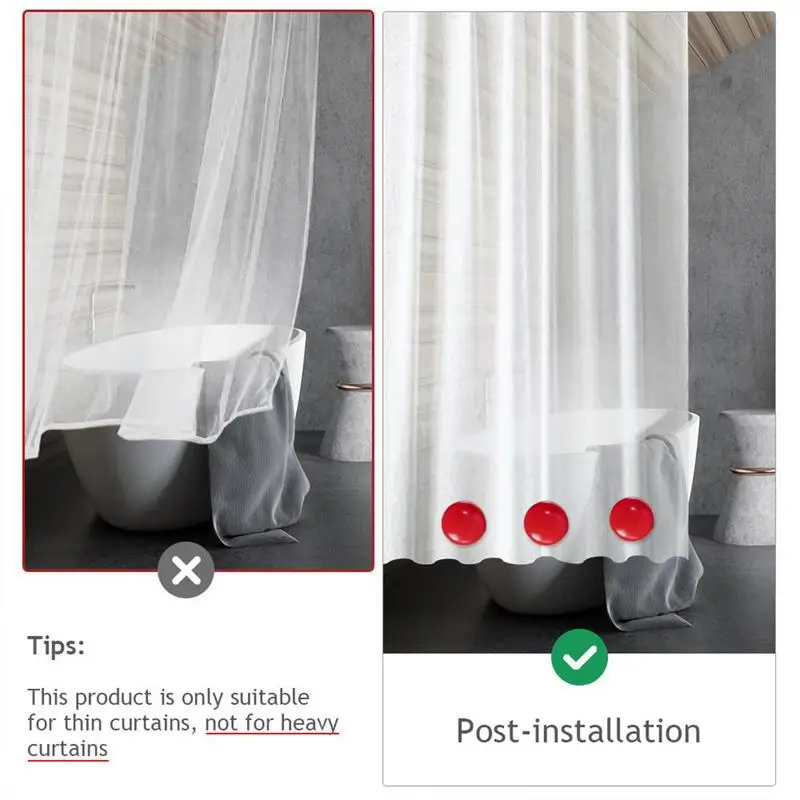 10pcs Strong Magnetic Curtains Weights Windproof Shower Curtains Magnet Buckle Balcony Curtains Cloth Weights For Tablecloth