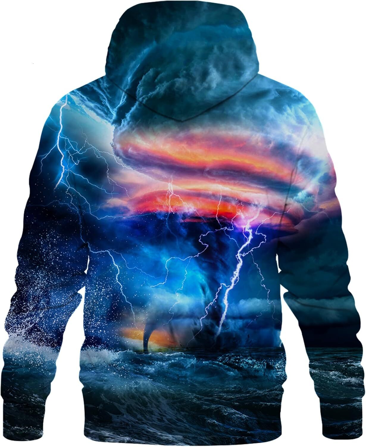 Hoodie for Mens Womens Unisex Realistic 3D Print Galaxy Pullover Hooded Sweatshirt Hoodies with Big Pockets Graphic Cool Blue