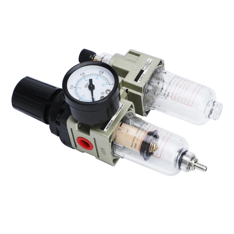 Air Compressor Pressure Reducing Valve Pneumatic Water Oil Separator Manual Drainage AC2010-02 Pneumatic Air Filter With Fitting