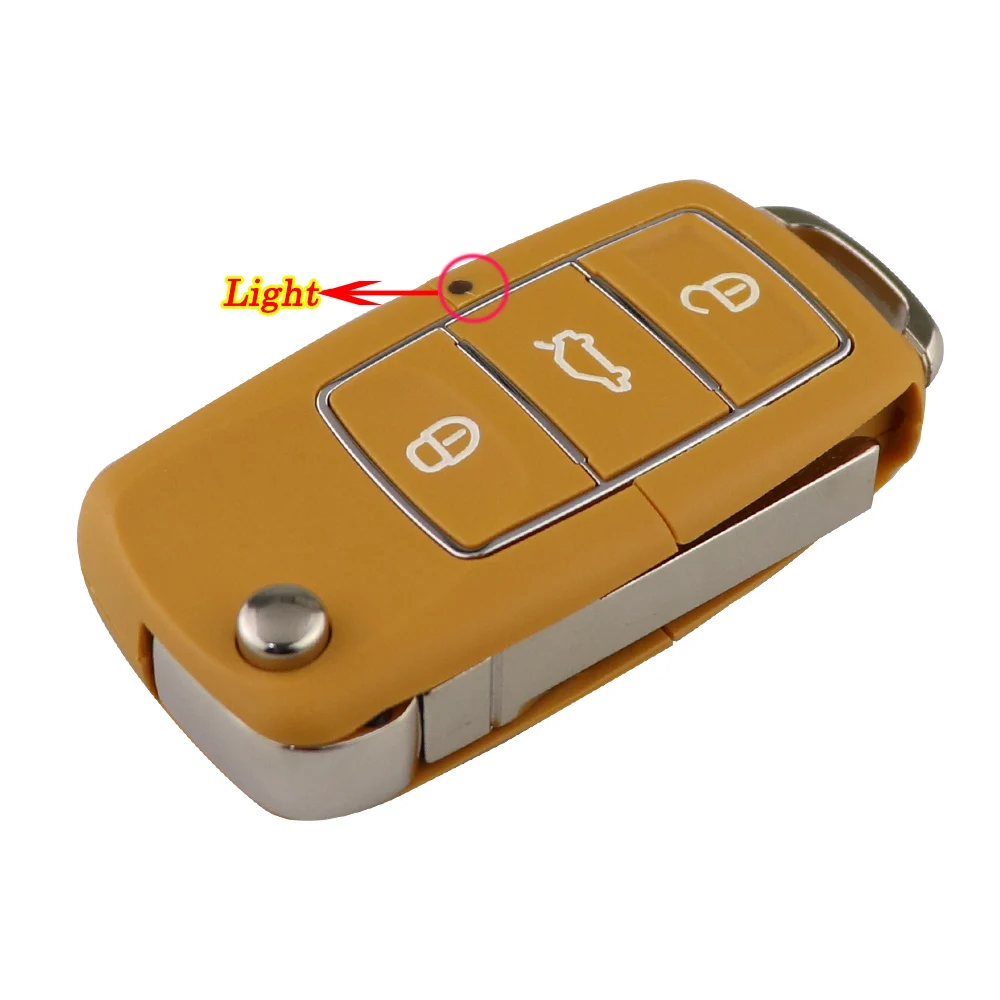 Multi-Color 3 Buttons YIQIXIN Flip Remote Car Key Shell For VW Jetta Golf Passat Beetle Polo Bora Sharan Skodat Case smile
