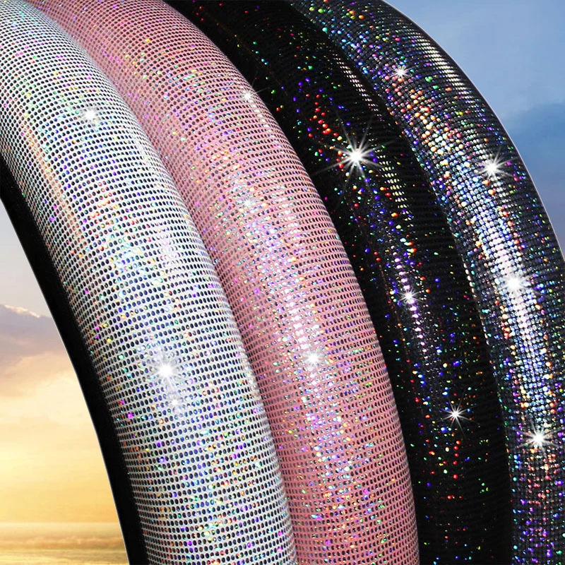 Wheel Colorful Bling Steering Faux Leather Without Inner For Universal 37-38cm Round/D-Shaped Steering Wheel smile