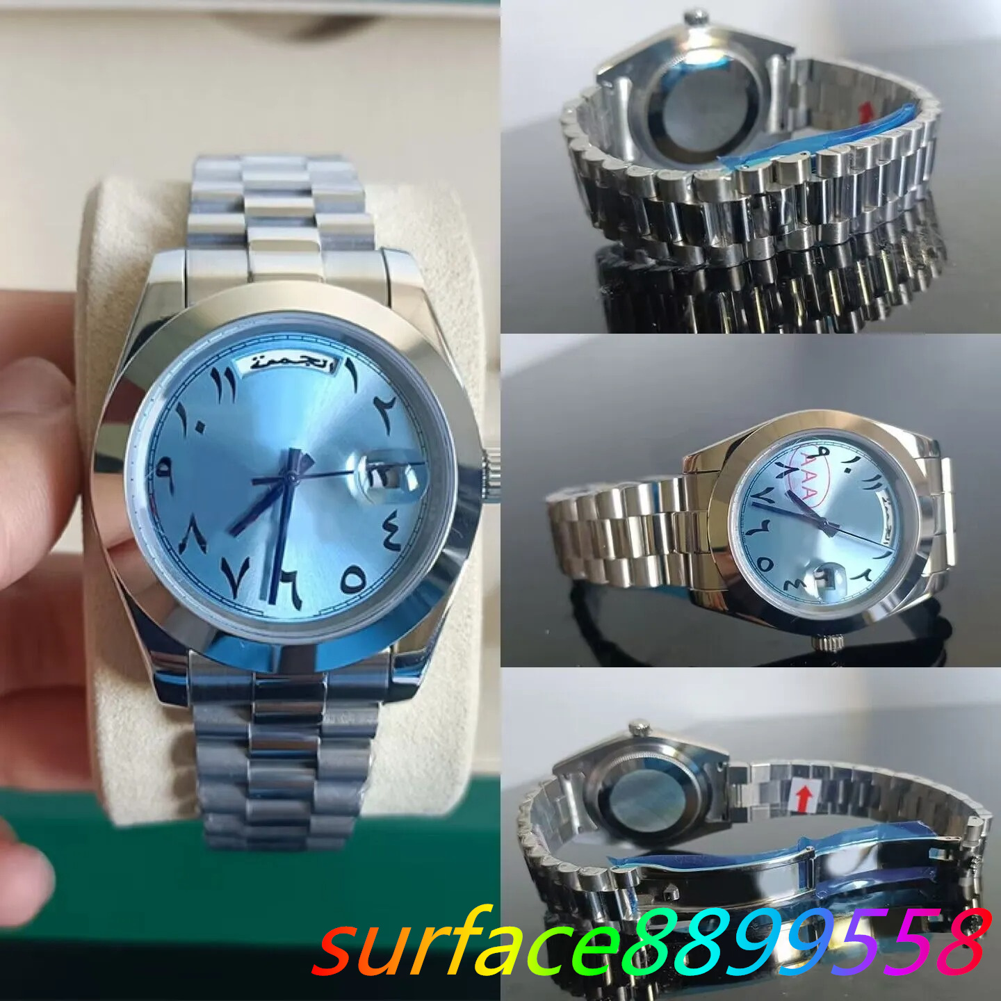 Luxury Men's Watch Weekly Diary Arabic Blue Dial 40mm/36mm Women's Watch Waterproof Sapphire Enlarged Calendar Fully Automatic Mechanical Watch Factory montre