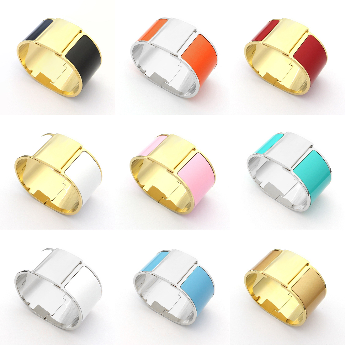 designer bracelet jewlery designer for women gold bracelet stainless steel jewelry Size 17 Enamel White Black bangles silver bracelet woman designer jewelry gift